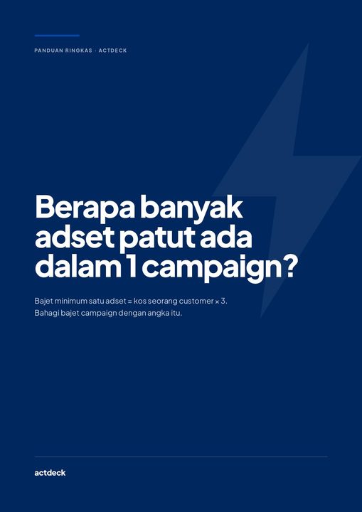 Berapa Banyak Adset Dalam 1 Campaign?