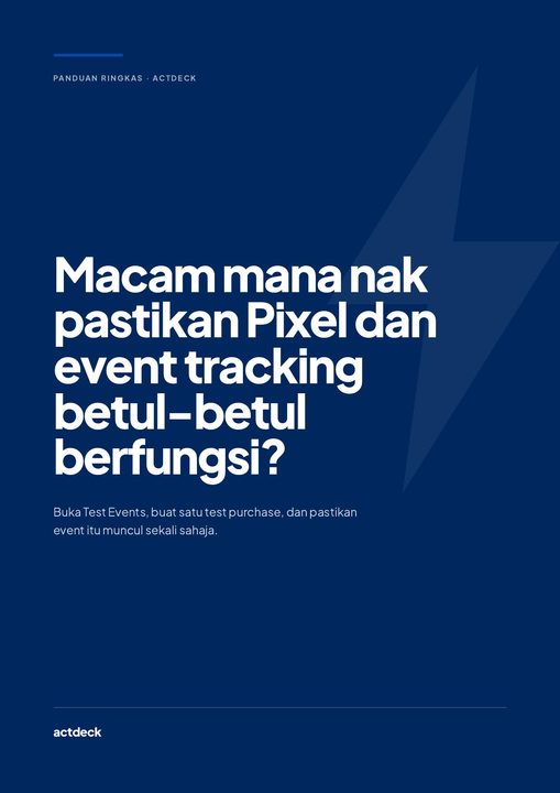 Pastikan Pixel & Event Tracking Berfungsi